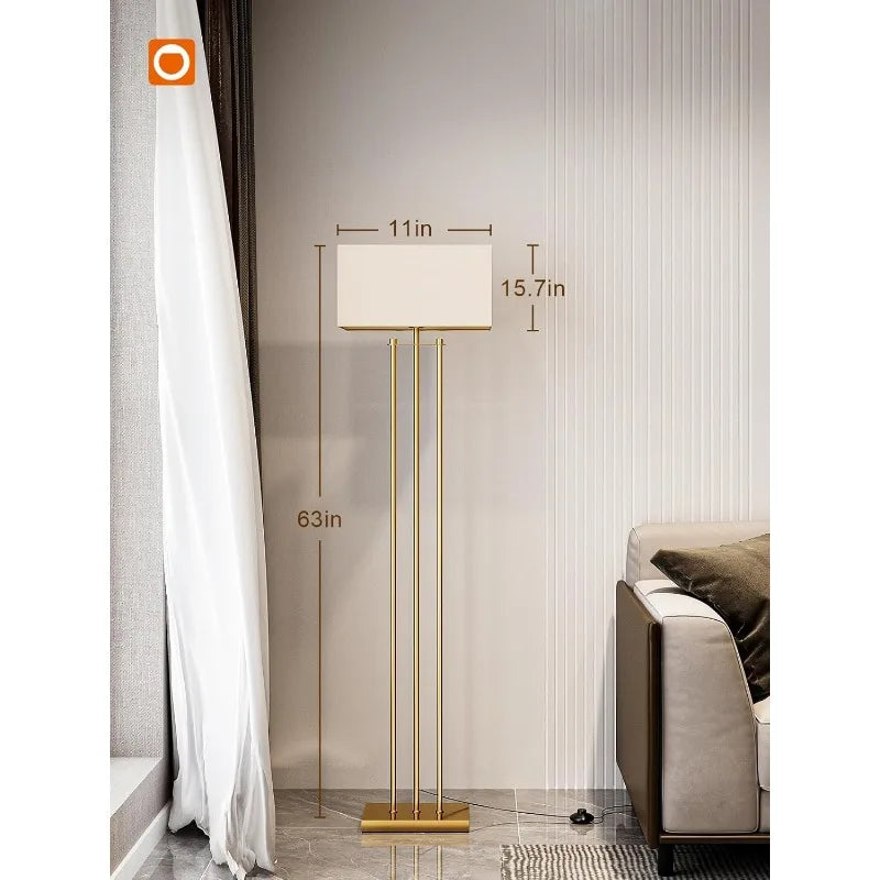 Tall Modern Standing lamp with Linen Shade