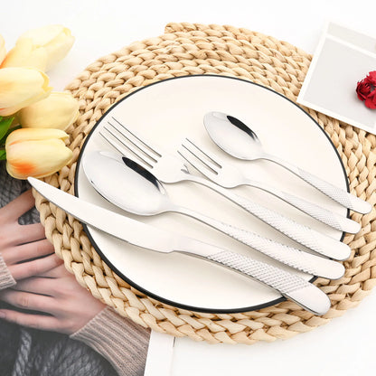 30Pcs Stainless Steel Cutlery Set, Luxury Dinnerware,