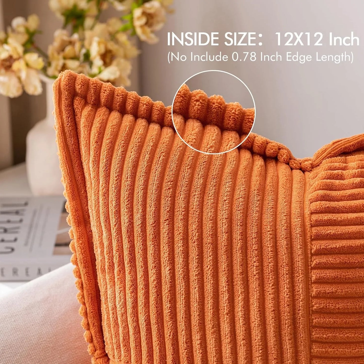 Throw Cushion Cover 45x45cm Corduroy Pillow Covers