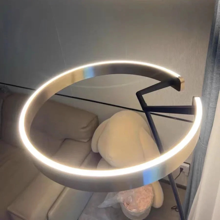 Nordic Circle Floor Lamp Modern LED Wrought Iron