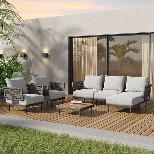 Patio Modular Sectional Sofa Woven Rattan