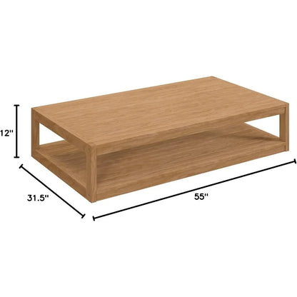 Carlsbad Teak Wood Coffee Table, Natural