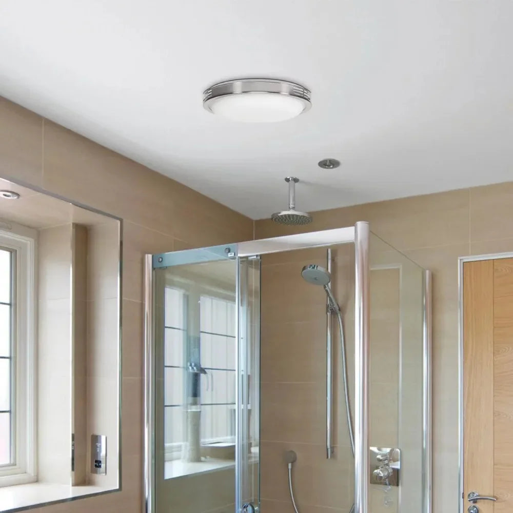 100 CFM Bathroom  Exhaust Fan with LED Light in Brushed Nickel Trim