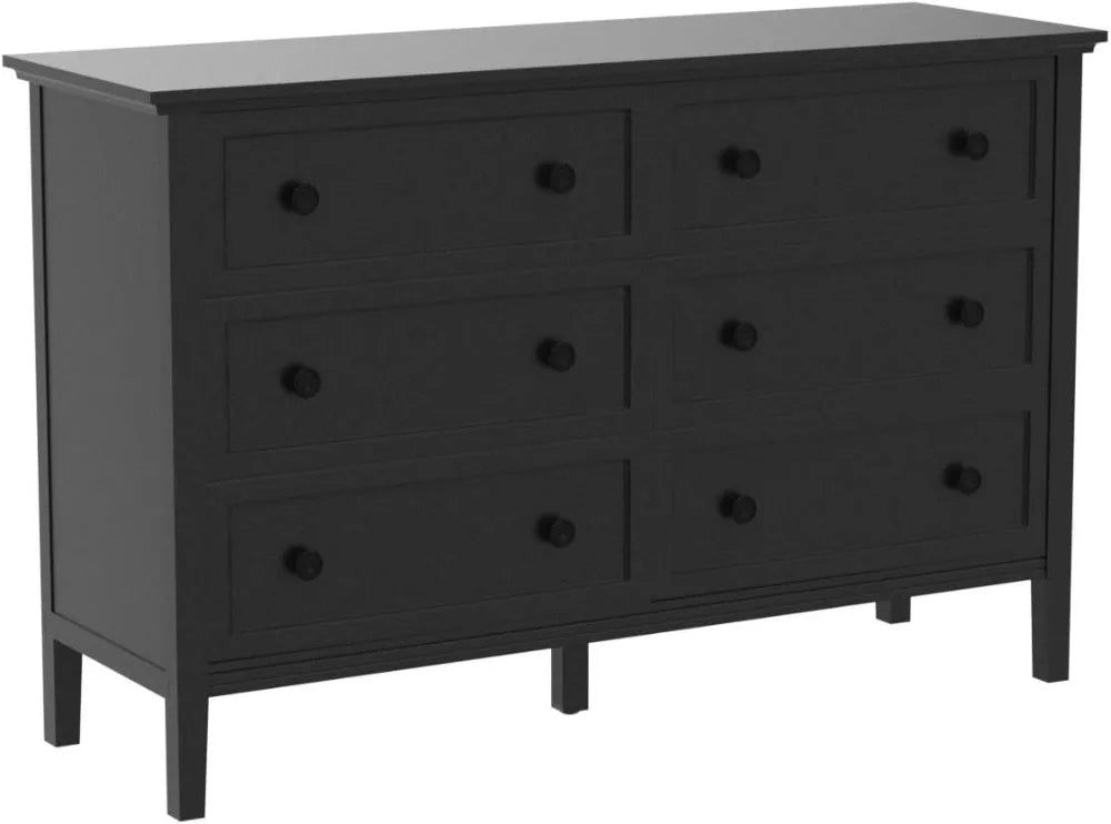 Dresser for Bedroom, Modern 6 Drawer Double Dresser with Wide Drawer