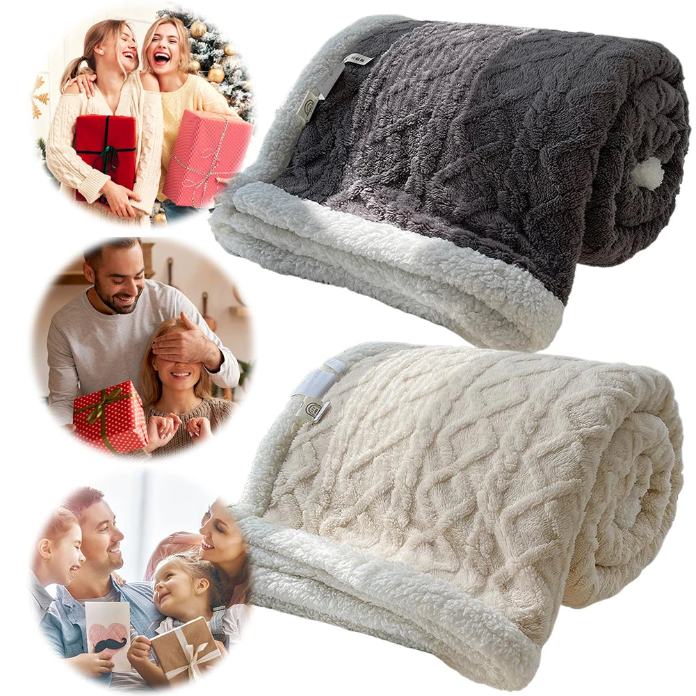 Winter Thick Blanket Comfortable Lamb Fleece Throw