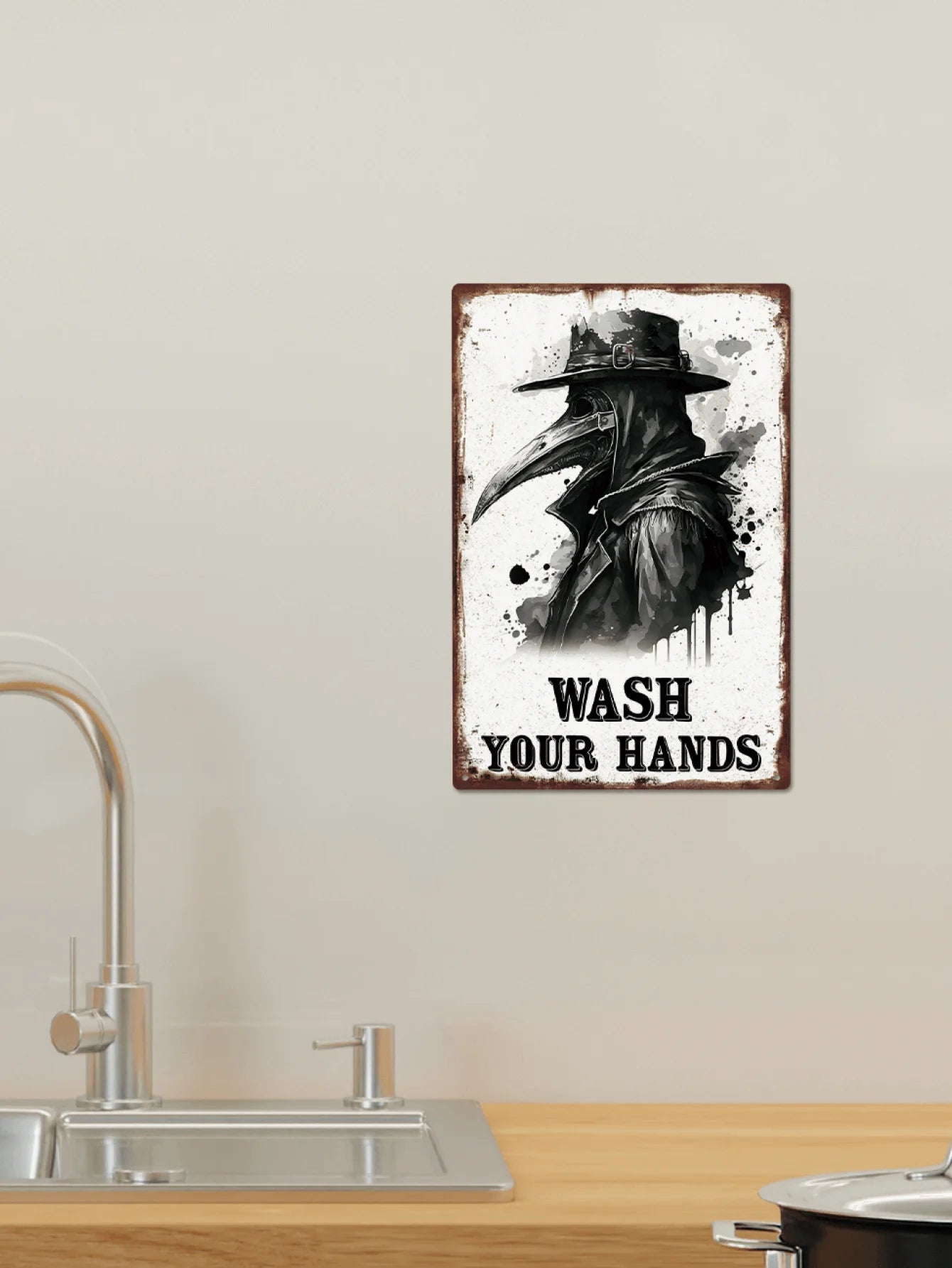 1pc Doctor Schnabel Tin Sign, Retro Wash Your Hands Wall Art