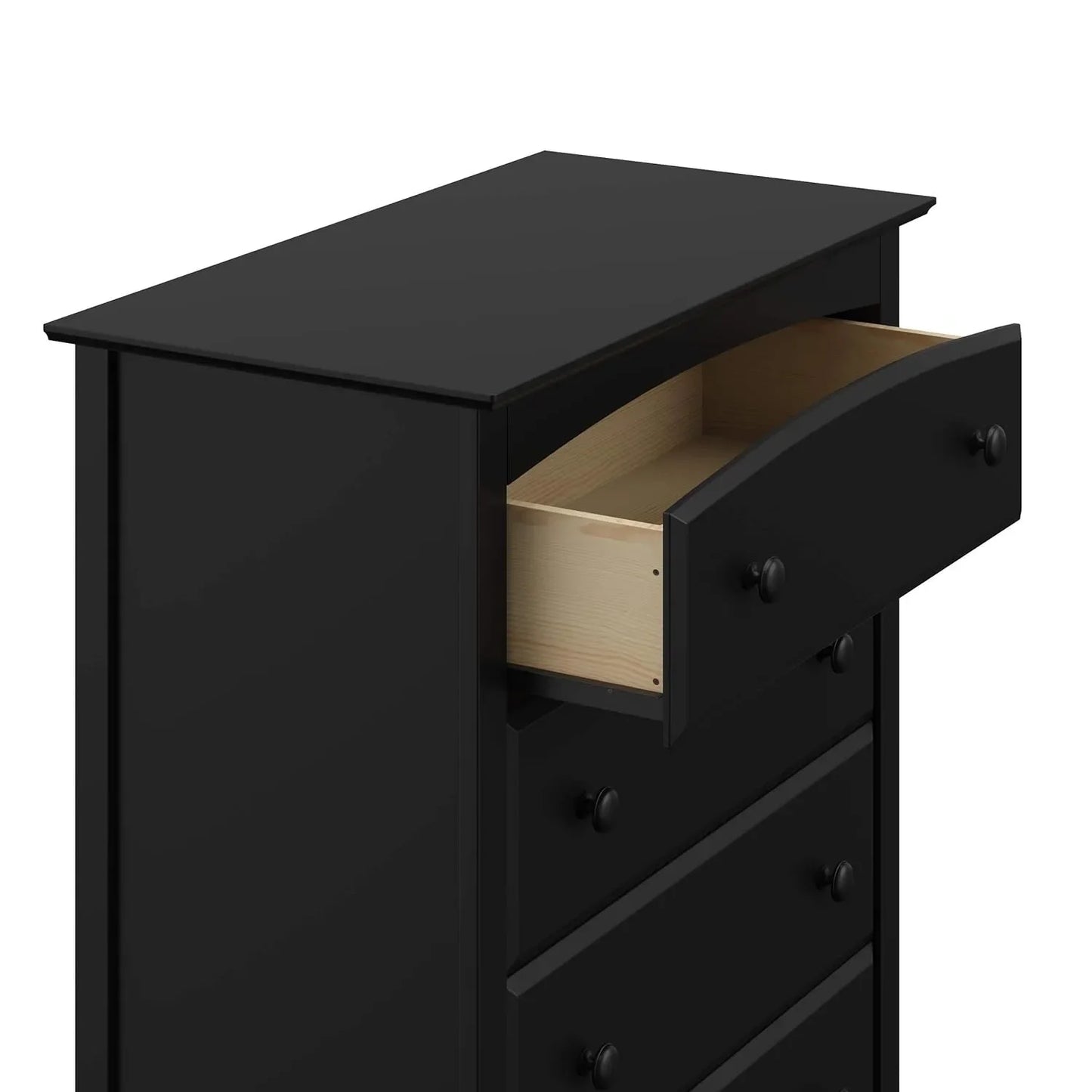 5 Drawer Dresser (Black)  with 5 Drawers, Universal Design USA