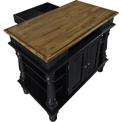 Americana Kitchen Island, Black